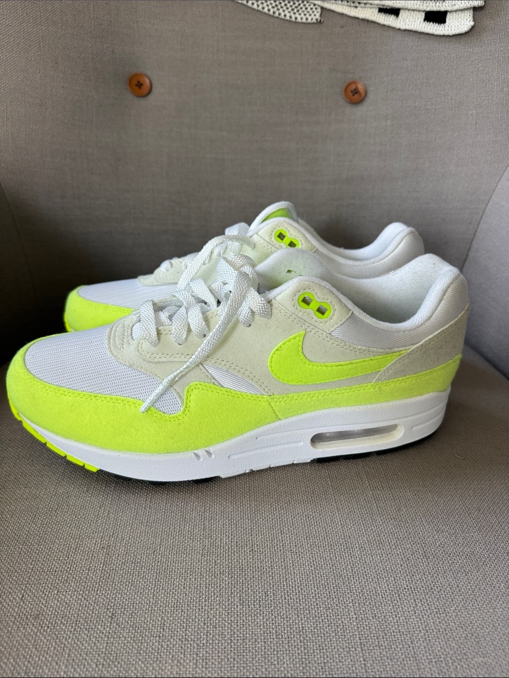 Nike Neon Yellow and White Low Top Sneaker